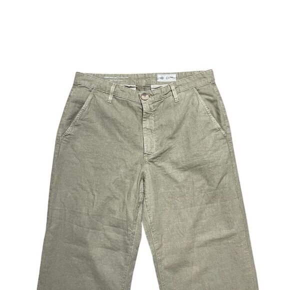AG Caden Wide Leg Tailored Trouser Pants Linen Blend Green Size 29 - Picture 4 of 8